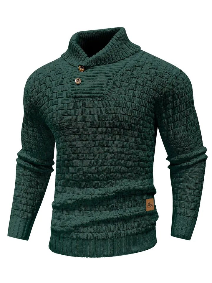 Harrison | Ribbed Button Turtleneck Pullover
