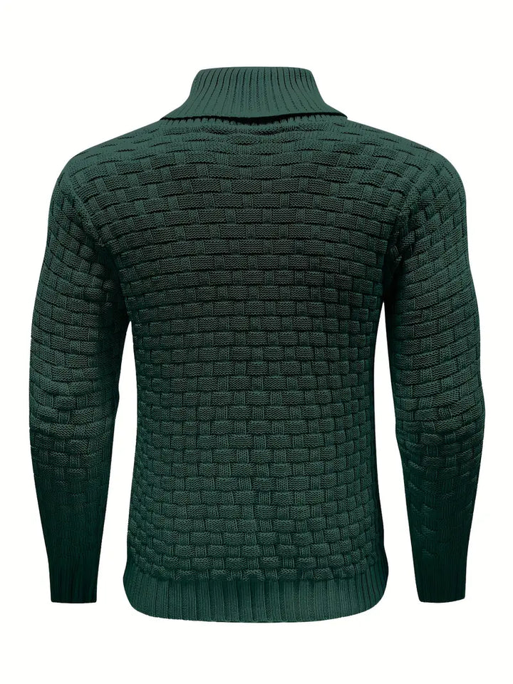 Harrison | Ribbed Button Turtleneck Pullover