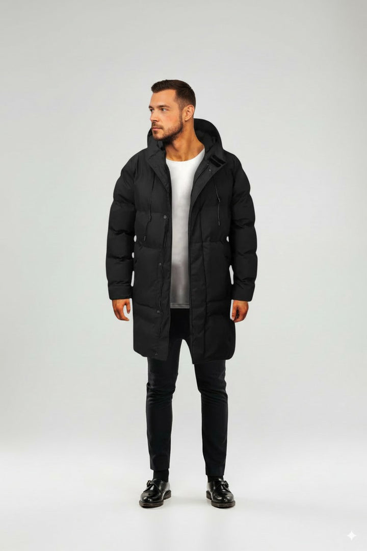 Raul | Men's Long Quilted Hooded Winter Coat