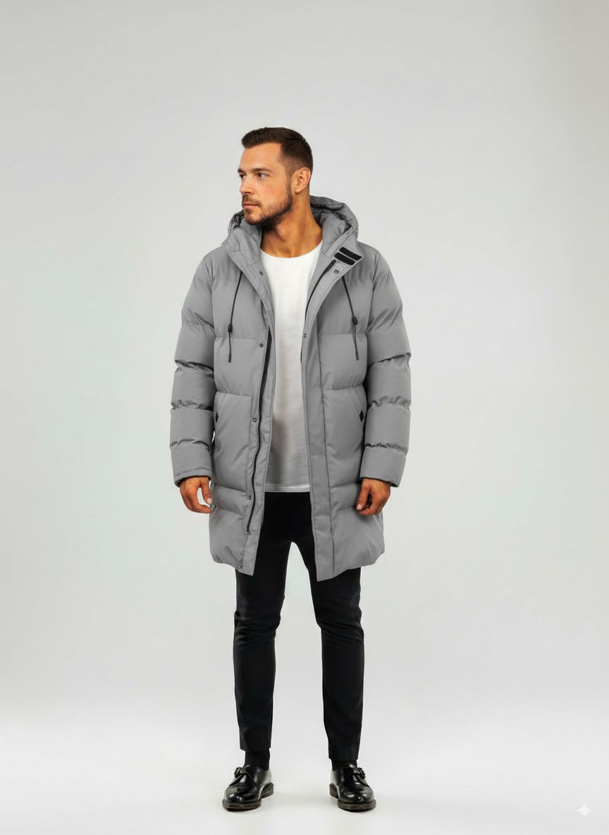 Raul | Men's Long Quilted Hooded Winter Coat