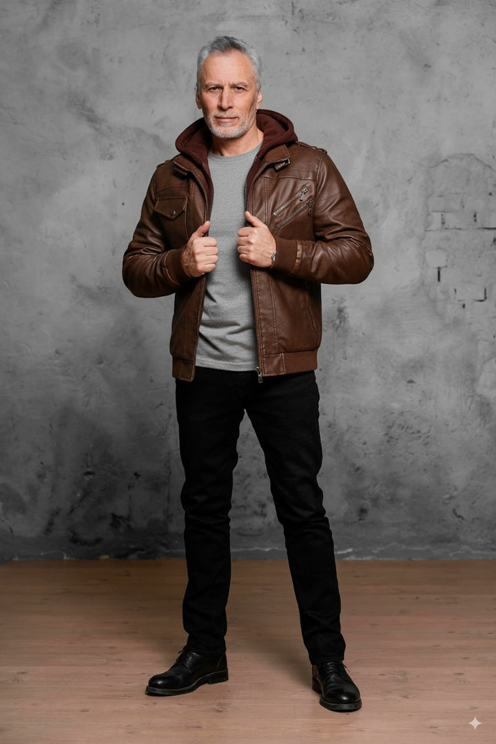 Clinton | Men's Stylish Hooded Moto Jacket